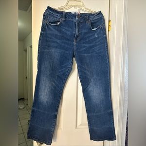 CAbi true boyfriend jeans . Like new , size 10 dark blue ,